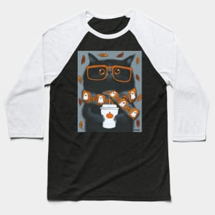 Autumn Pumpkin Spice Kitty Baseball T-Shirt